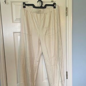 Women's Cream Wide-Leg Trousers
